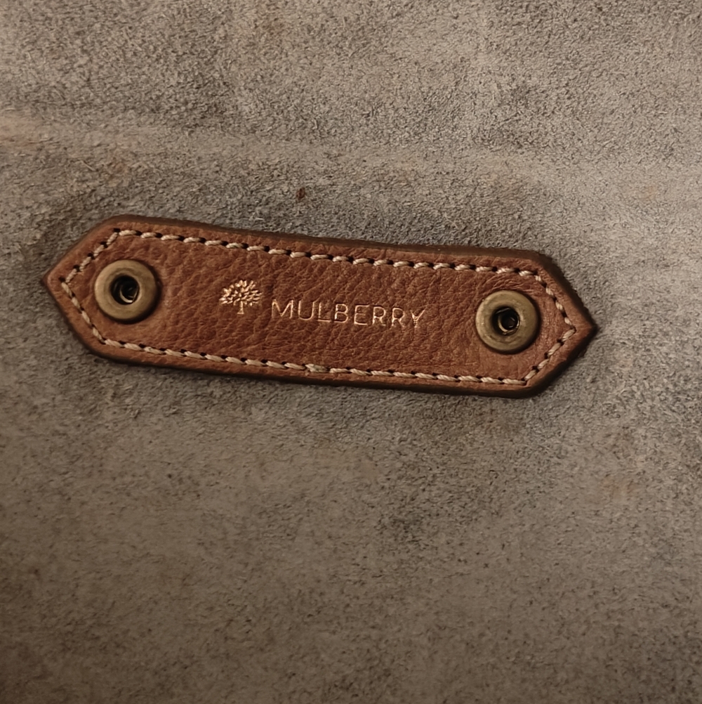 Mulberry Tooled Leather Floral Accent Shoulder Bag - Brown, Olive & Pink - Picture 6 of 10